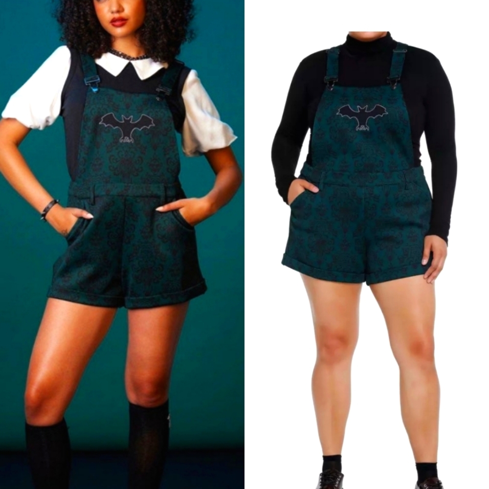 Her Universe Disney The Haunted Mansion Wallpaper Shortalls Cosplay Hot TopicNWT